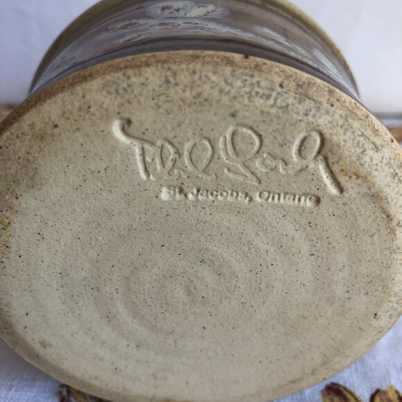 Handcrafted Ceramic Accent Bowl - Blue and Brown - Picture 5 of 5